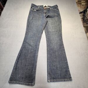 Levis Strauss Signature Jeans Womens 12 Blue Boot Cut Distreessed Stretch Denim